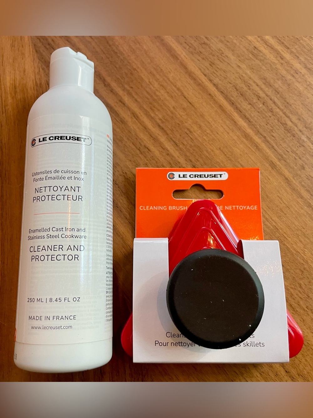 Le Creuset Cleanser and Protector and Brush set